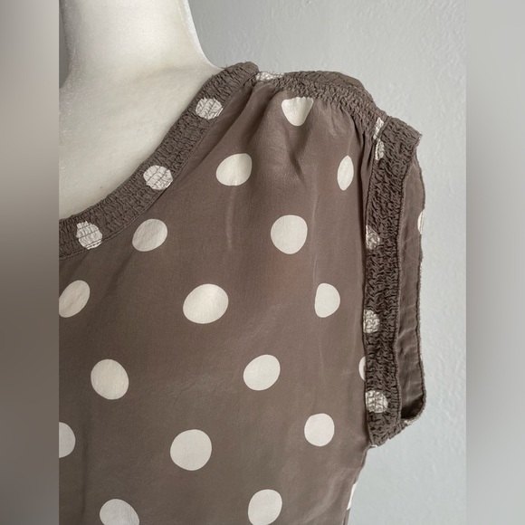 BROADWAY & BROOM Silk Polka Dot Cinched Waist Mini Dress - Picture 4 of 6